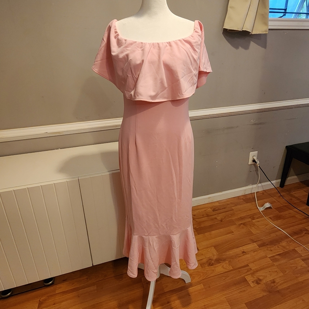 Elegant Pink Ruffle Dress